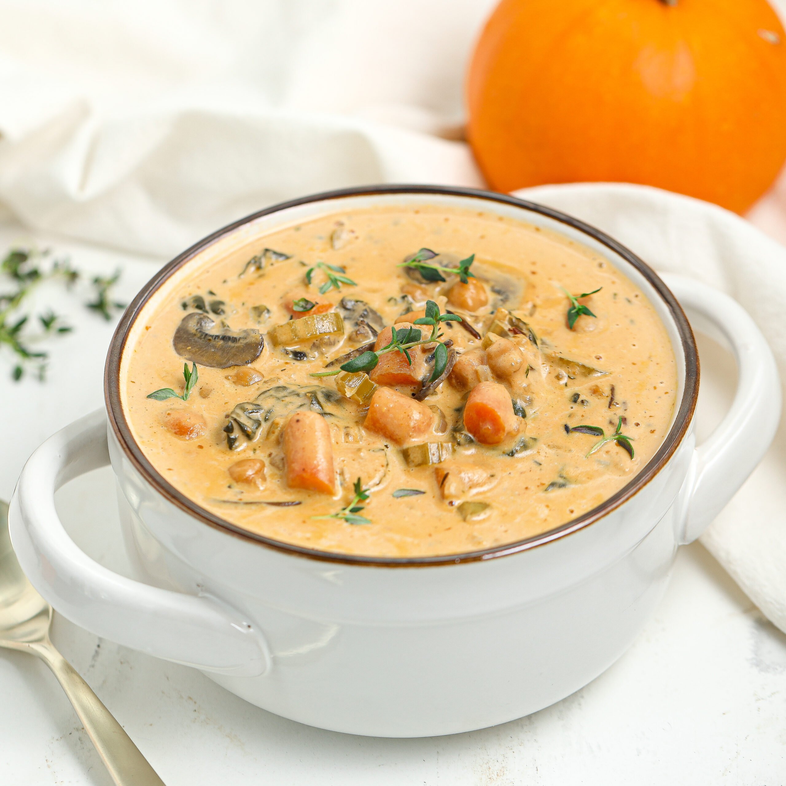 Creamy Pumpkin Wild Rice Soup