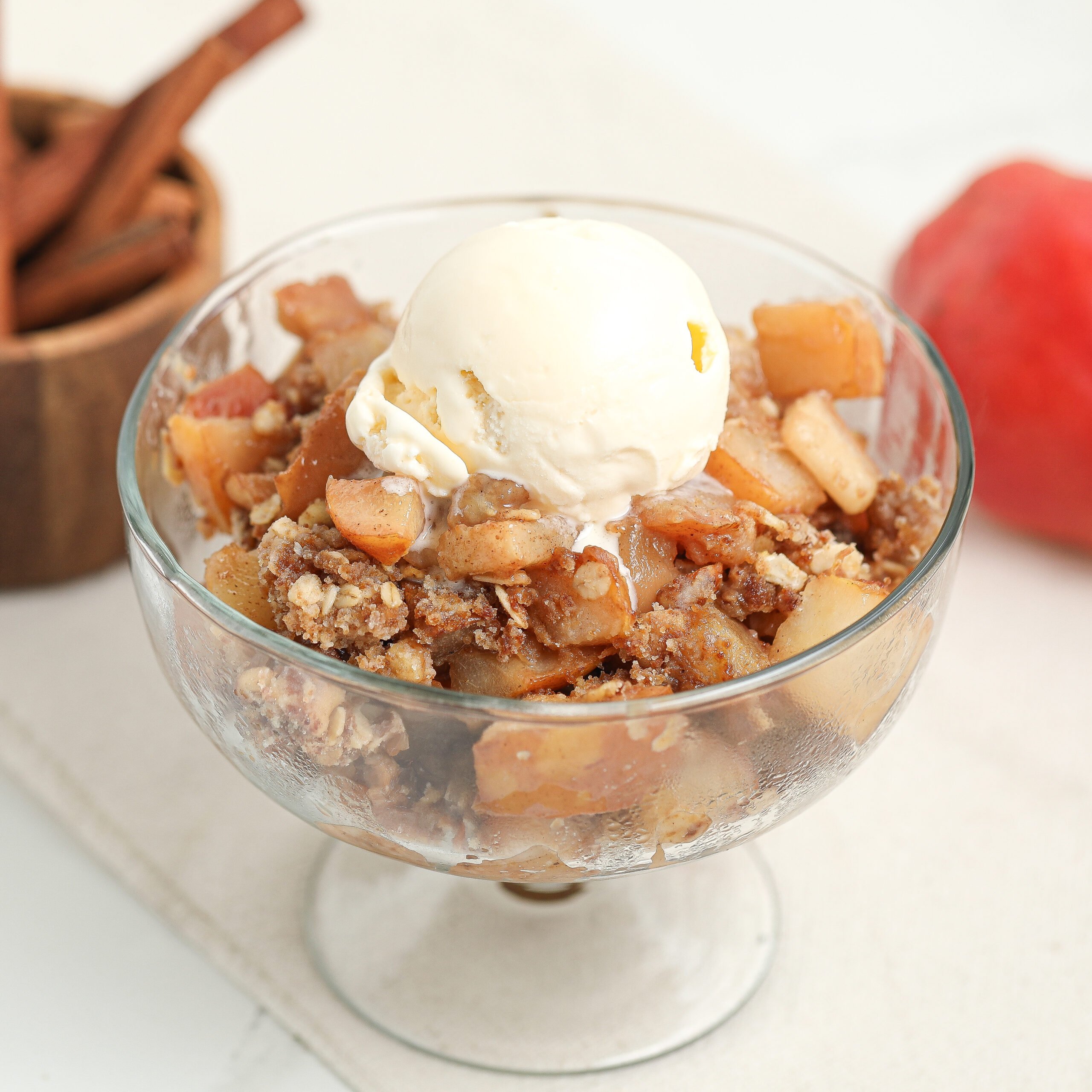 Warm Pear Crisp Recipe with Walnut Oat Topping