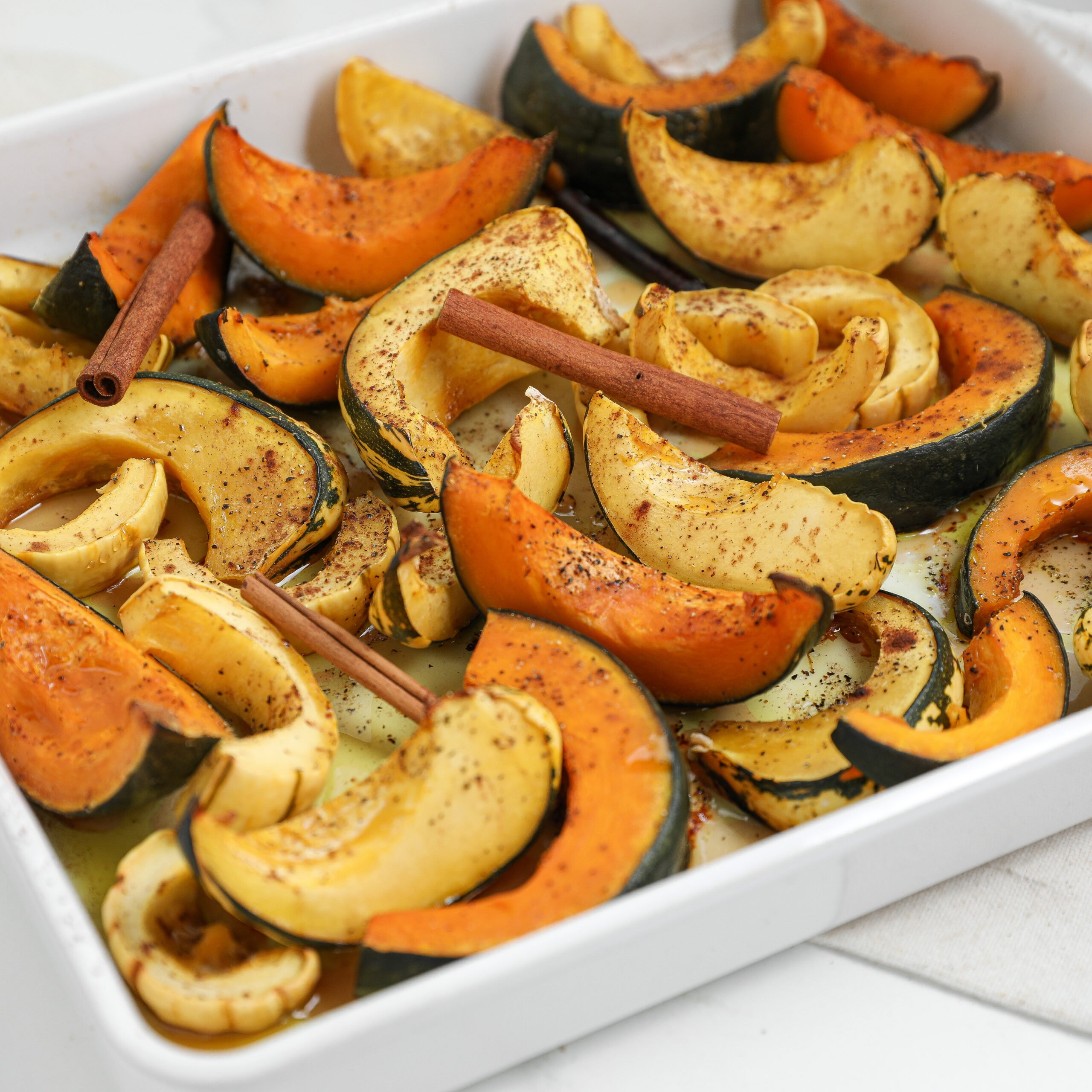 Simple Roasted Butternut Squash with Olive Oil and Cinnamon