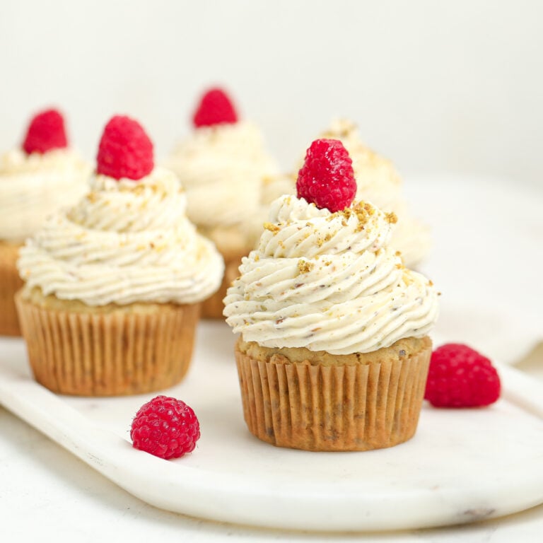 Pistachio Raspberry Cupcakes