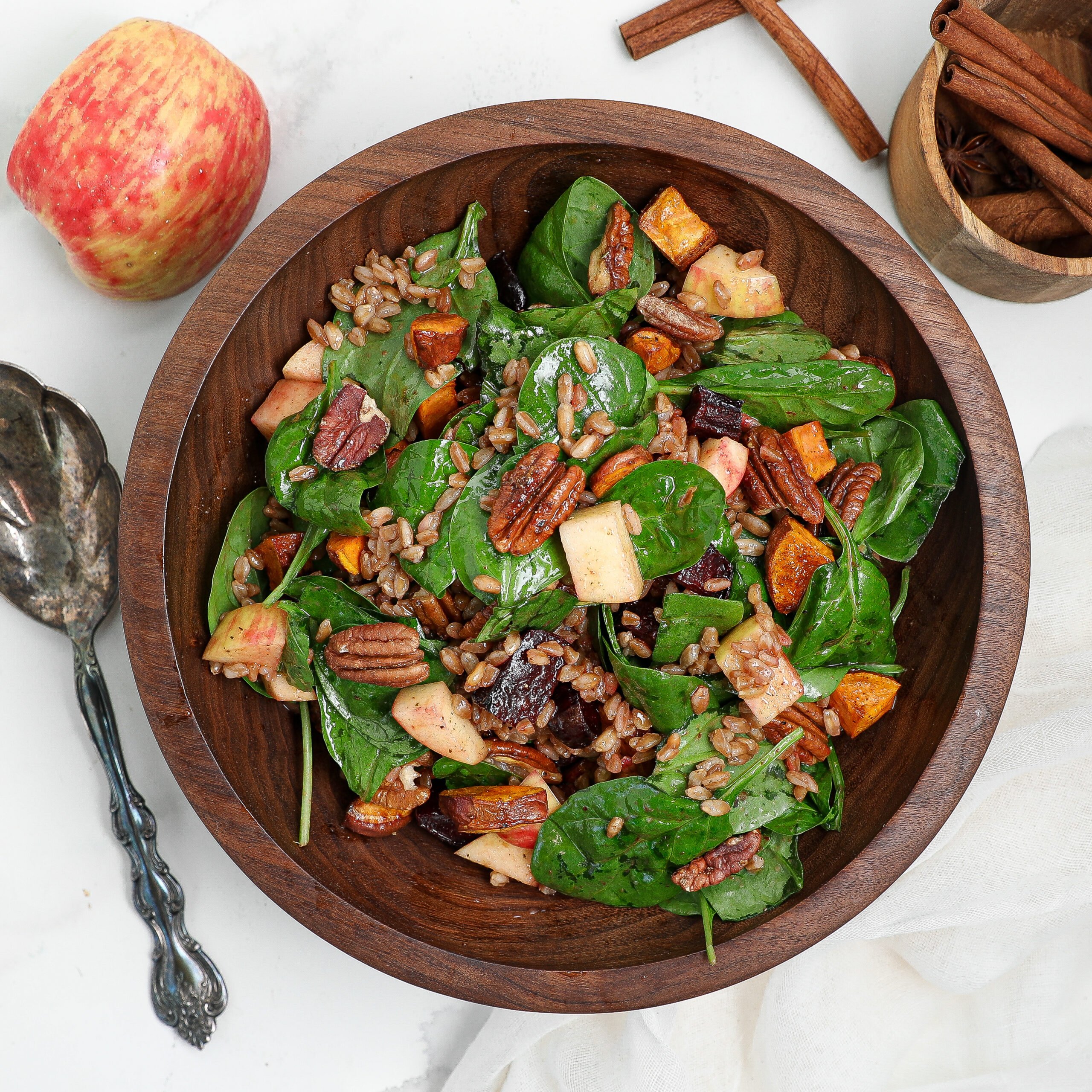 Warm Roasted Vegetable Fall Salad with Apple Cider Vinaigrette