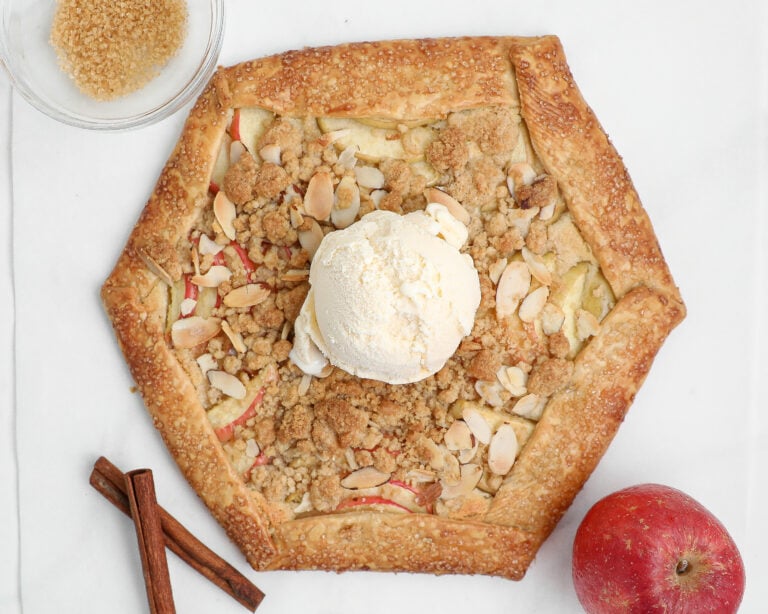 Apple Almond Cream Galette with Crumble Topping