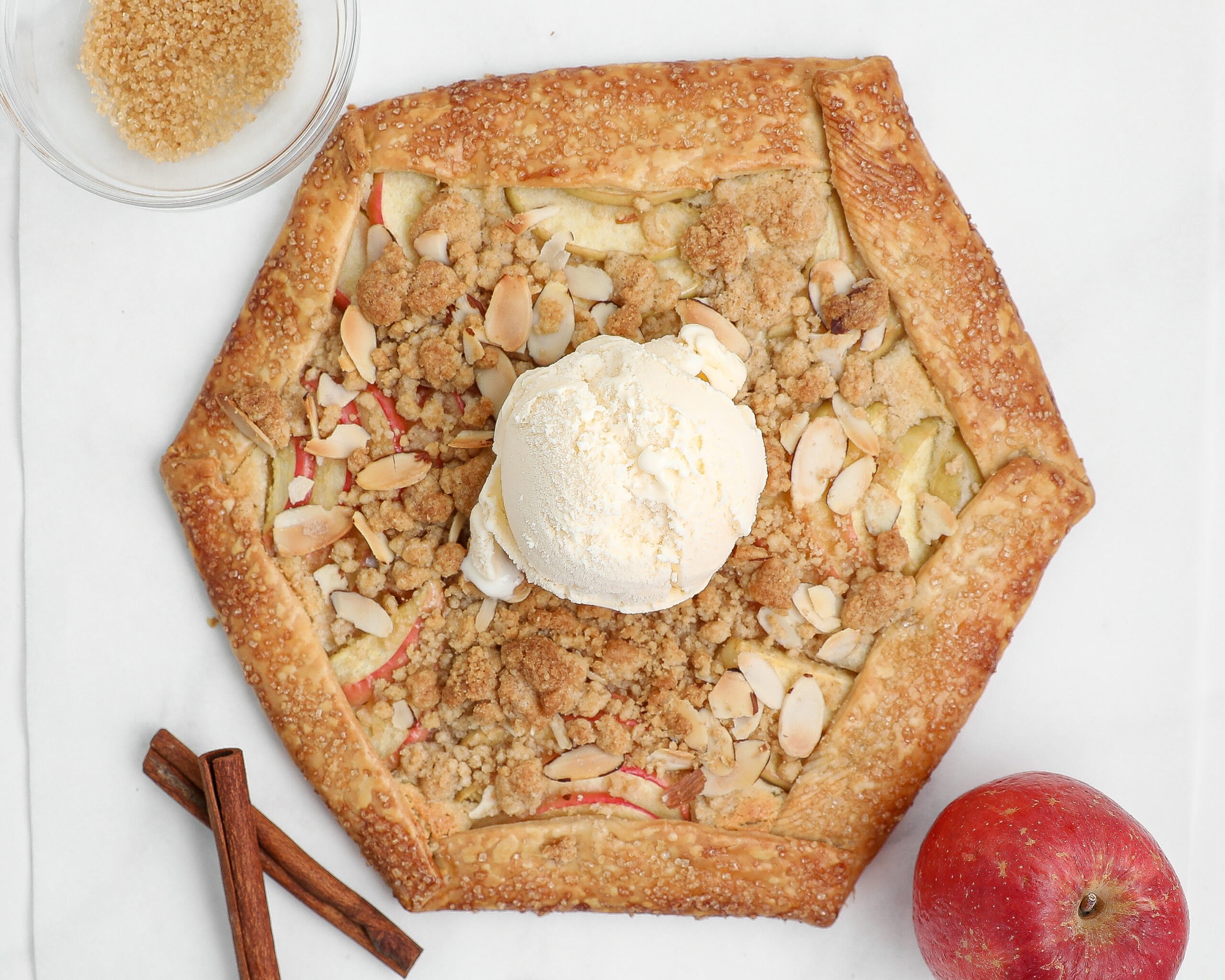 Apple Almond Cream Galette with Crumble Topping