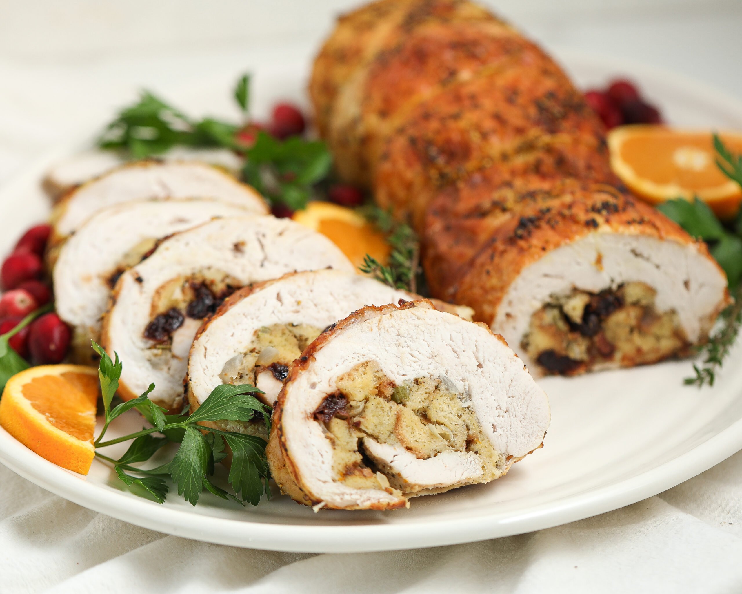 Juicy Stuffed Turkey Breast with Orange and Cherries (Holiday Showstopper!)
