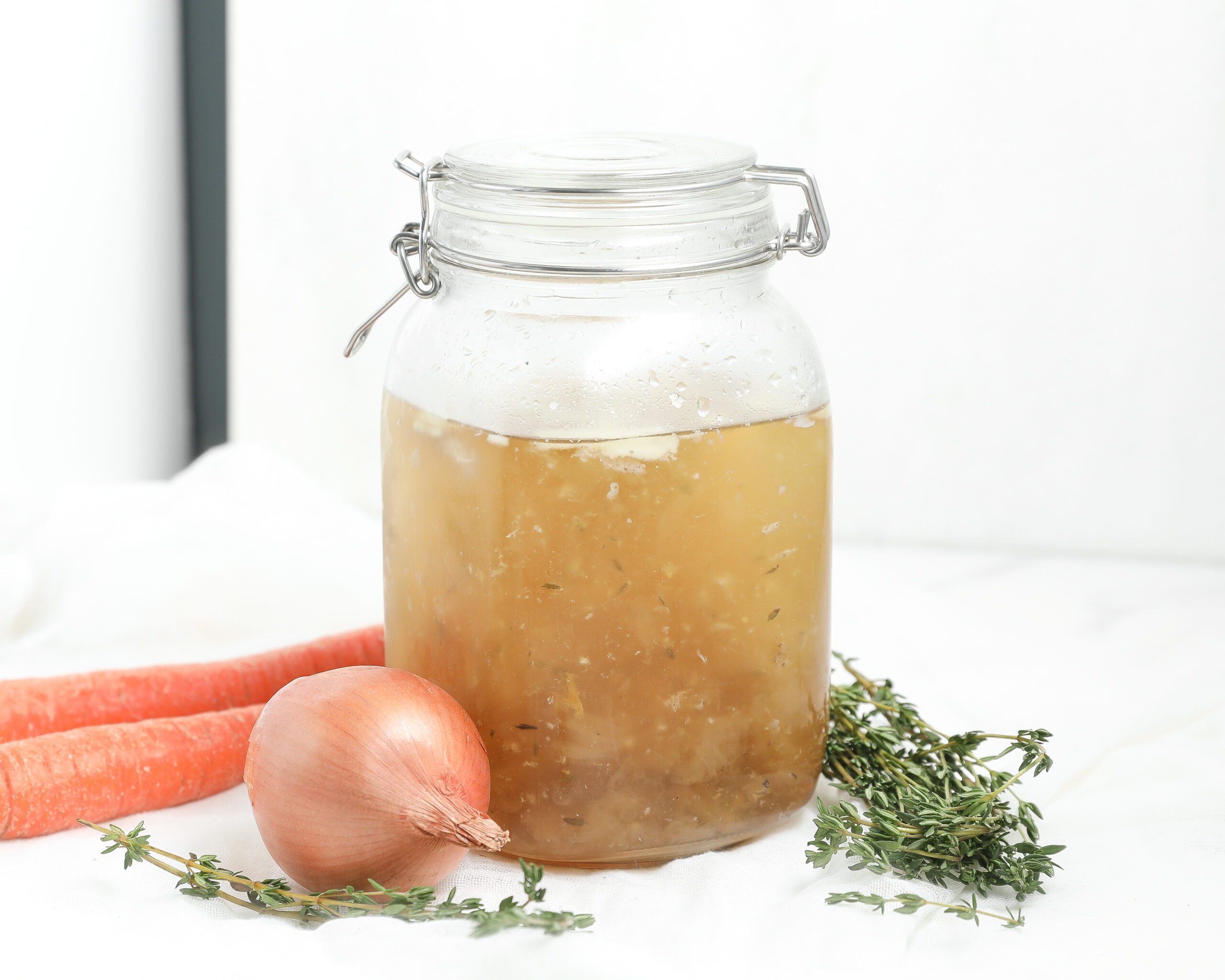Homemade Chicken Bone Broth (Using leftover chicken bones!)