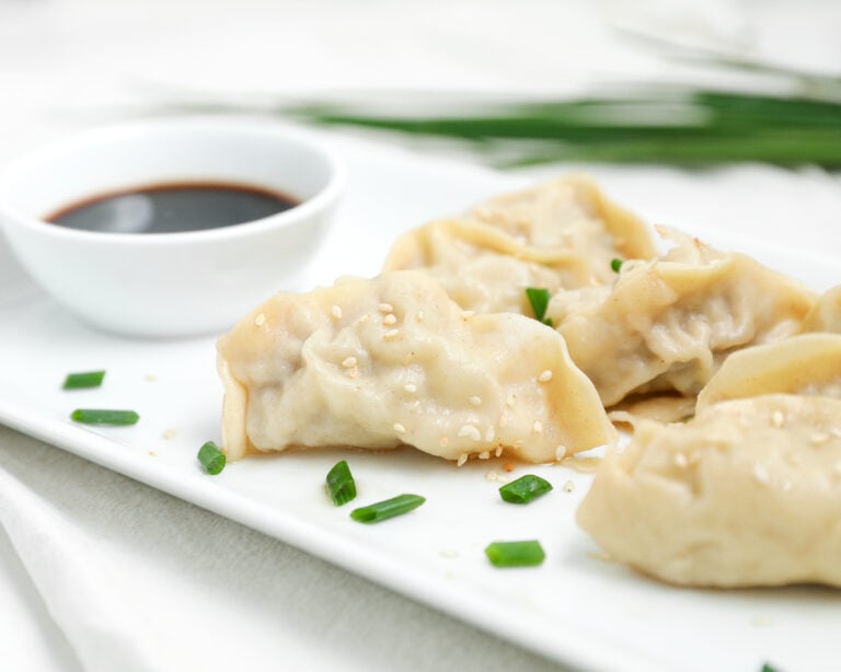 Pork and Shrimp Dumplings with Cabbage