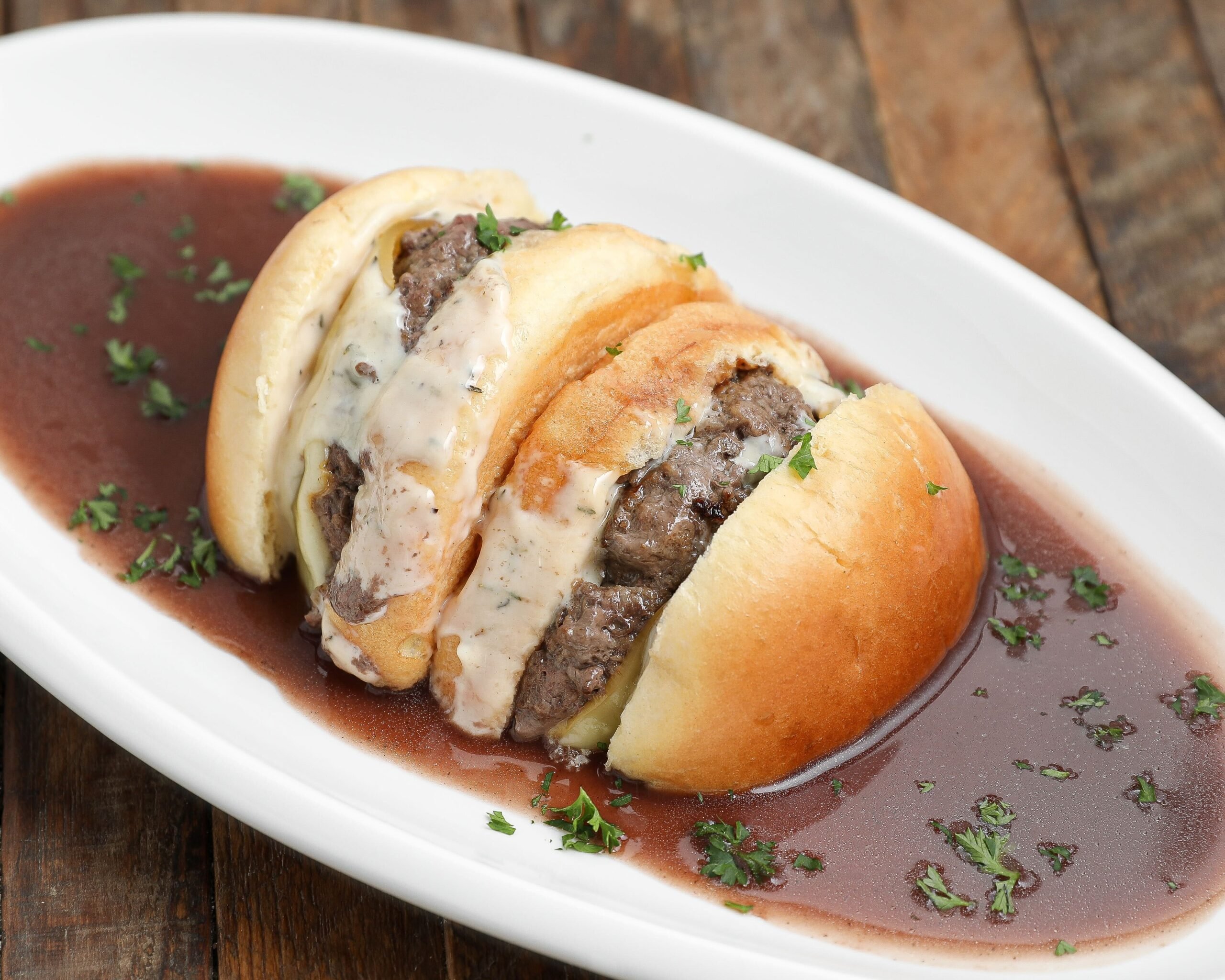 Gourmet Burger in Bordelaise Sauce {Date-Night Worthy!}