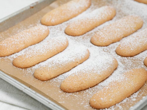 Homemade ladyfingers are light, airy cookies with a crisp edge and soft center. This easy savoiardi recipe is perfect for tiramisu or snacking.